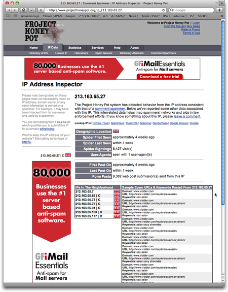 comment spam ip address list